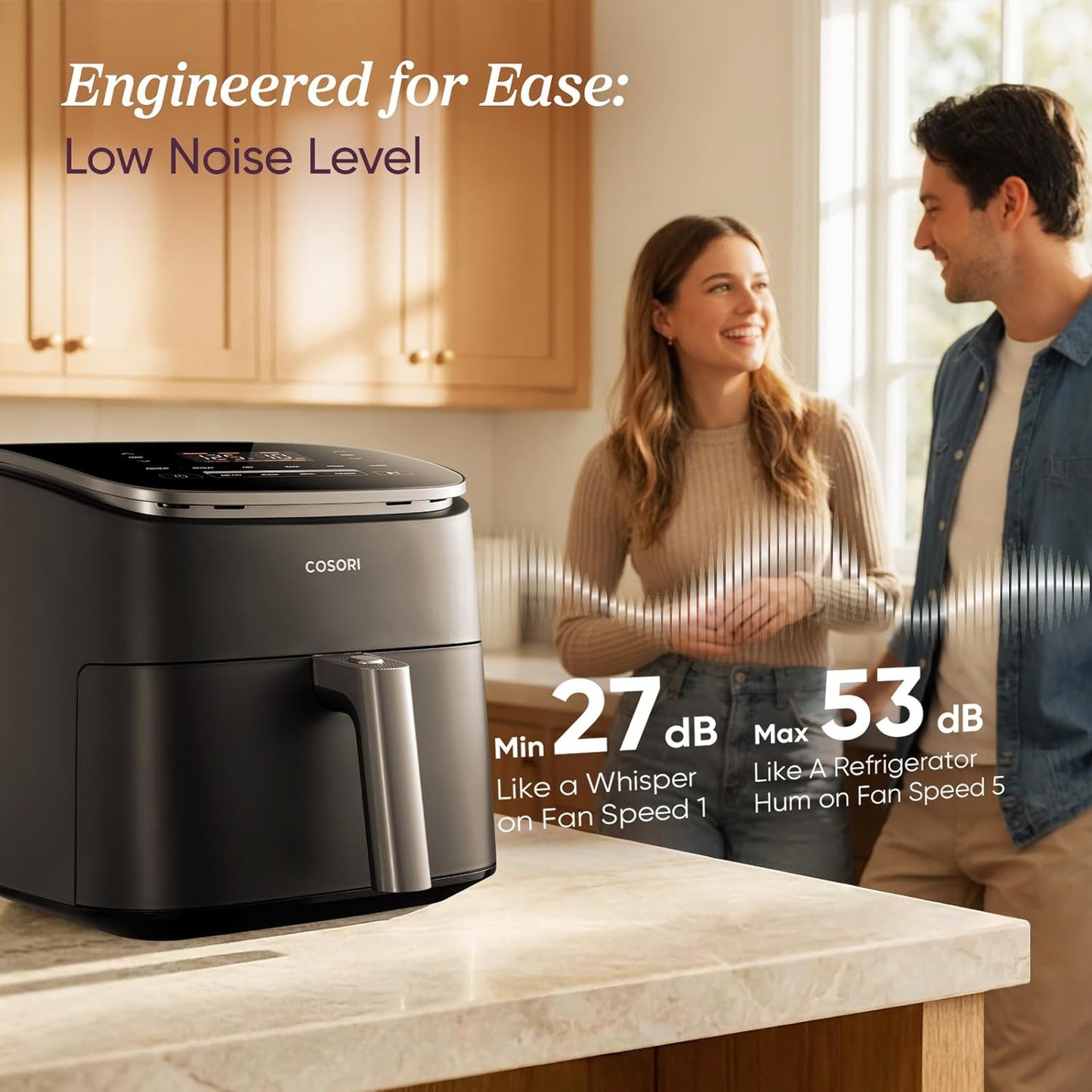 Cosori 9-in-1 TurboBlaze Air Fryer 6 Qt, Smart Control, 90°ā450°F, Shake Reminders, Precise Heating for Even Results, Air Fry, Roast, Bake, Broil, Dry, Frozen, Proof, Reheat, Keep Warm, 120V, Cream