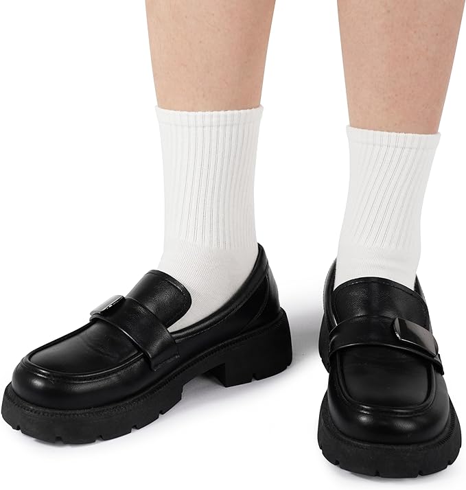 BomKinta Women Casual Calf Socks - Cute Cotton Crew Socks - Soft Above Ankle Sock Gifts 6 Pairs Size 5-10