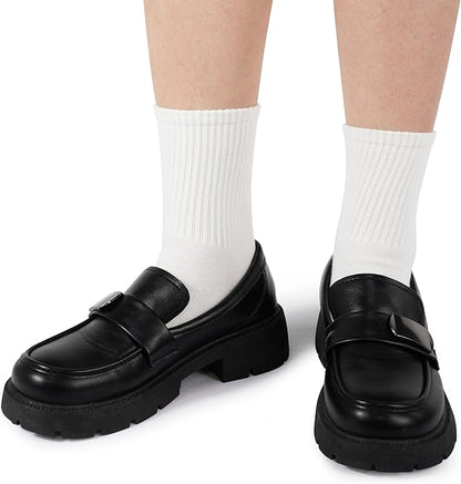 BomKinta Women Casual Calf Socks - Cute Cotton Crew Socks - Soft Above Ankle Sock Gifts 6 Pairs Size 5-10