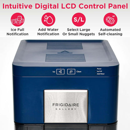 FRIGIDAIRE Gallery EFIC255 Countertop Crunchy Chewable Nugget Ice Maker, 44lbs per Day, Auto Self Cleaning, 2.0 Gen, Navy