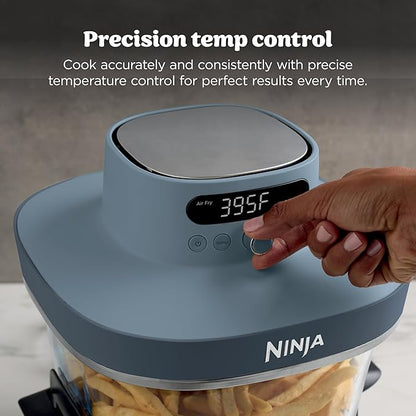 Ninja Crispi Pro 6-in-1 Glass Air Fryer | 450°F, Nontoxic, 6qt & 2.5qt Containers & Lids | Microwave, Freezer, Dishwasher Safe | Max Crisp, Air Fry, Bake, Roast, Recrisp, Dehydrate | Bone | AS101LG