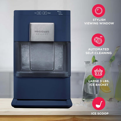 FRIGIDAIRE Gallery EFIC255 Countertop Crunchy Chewable Nugget Ice Maker, 44lbs per Day, Auto Self Cleaning, 2.0 Gen, Navy