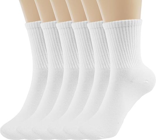 BomKinta Women Casual Calf Socks - Cute Cotton Crew Socks - Soft Above Ankle Sock Gifts 6 Pairs Size 5-10