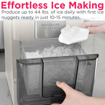 FRIGIDAIRE Gallery EFIC255 Countertop Crunchy Chewable Nugget Ice Maker, 44lbs per Day, Auto Self Cleaning, 2.0 Gen, Navy