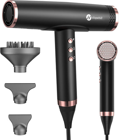 slopehill Hair Dryer - Professional Ionic Hairdryer, High-Speed Blow Dryer for Fast Drying, Home & Salon & Travel, Low Noise, Lightweight Compact Ceramic Blowdryer