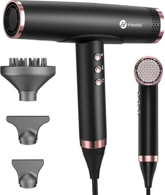 slopehill Hair Dryer - Professional Ionic Hairdryer, High-Speed Blow Dryer for Fast Drying, Home & Salon & Travel, Low Noise, Lightweight Compact Ceramic Blowdryer