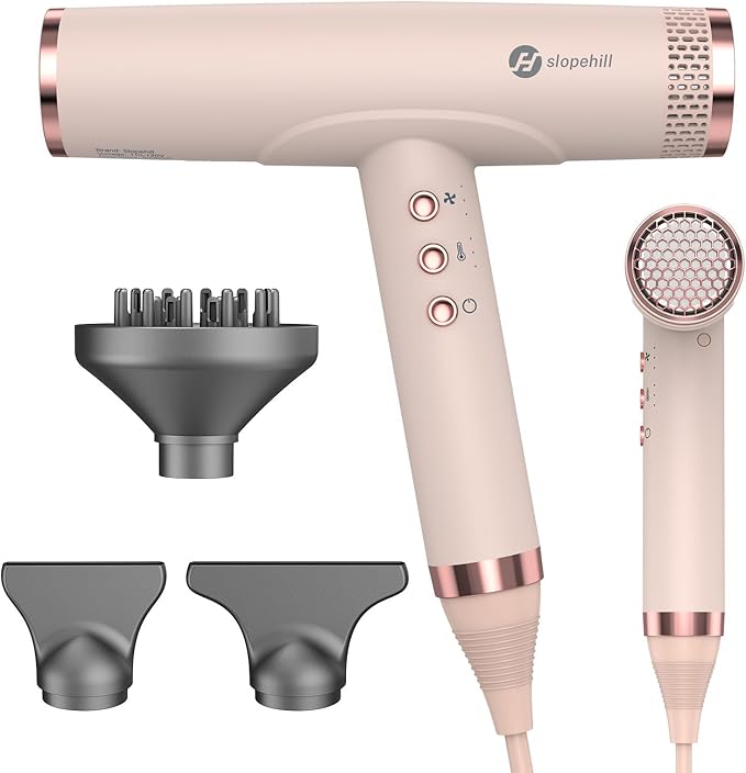 slopehill Hair Dryer - Professional Ionic Hairdryer, High-Speed Blow Dryer for Fast Drying, Home & Salon & Travel, Low Noise, Lightweight Compact Ceramic Blowdryer
